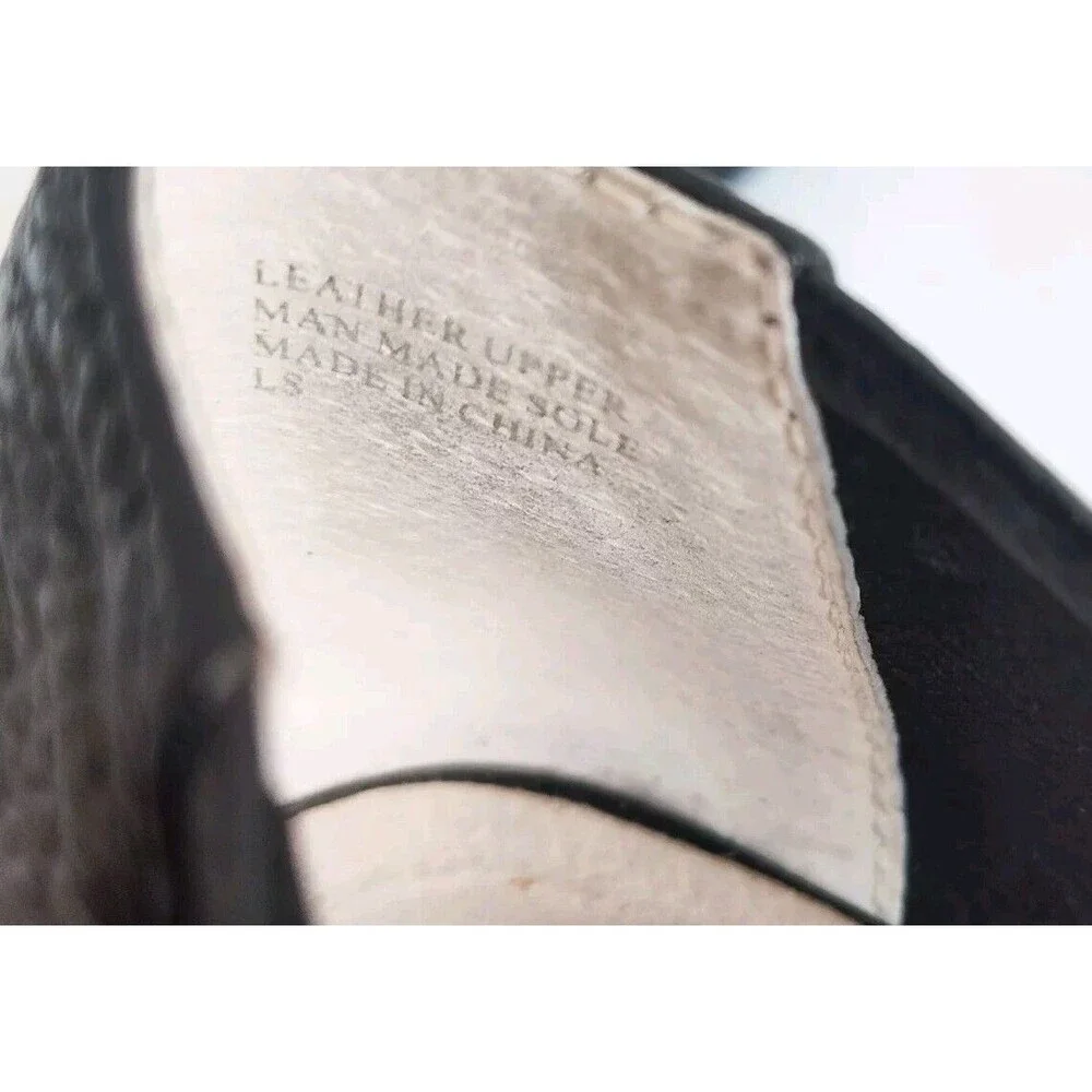 Bettye Muller‎ Pebbled Leather Slip On Comfort Minimalist Loafers Black Size 5.5